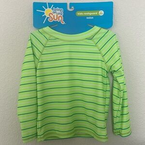 Bring on the Sun— Kids Rashguard Blue/Green Shirt Size Medium- NWT